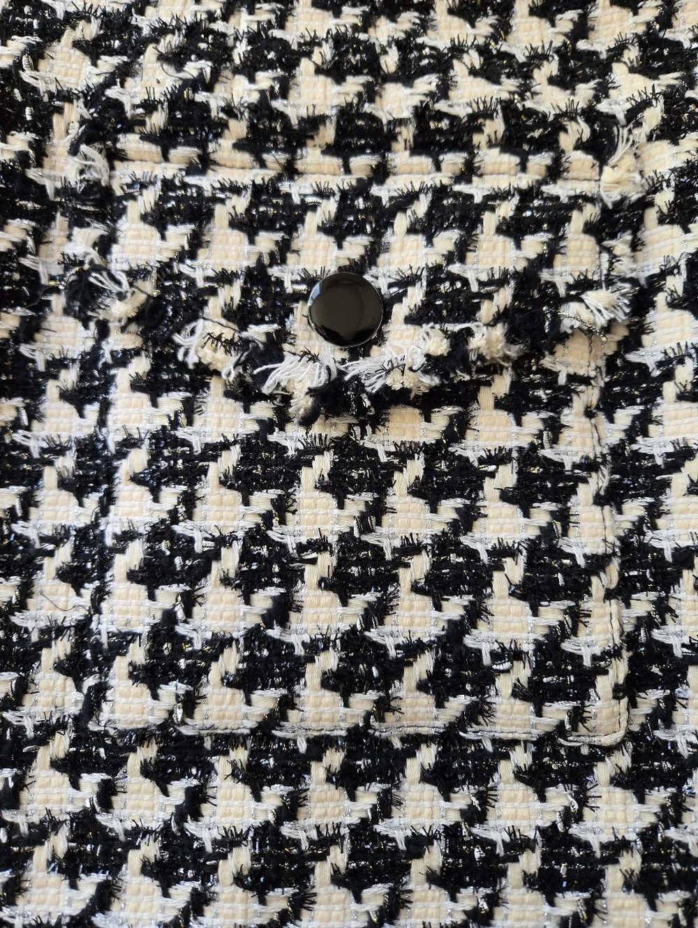 Veronica Beard Adriel Houndstooth Tweed Mini Skirt Black White Office Cotton 12 - Picture 7 of 13